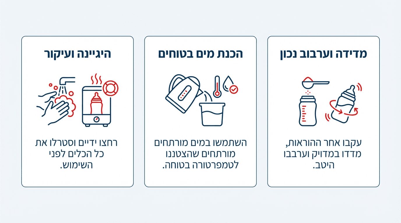 תחליף חלב לתינוקות: המדריך המקצועי המלא להכנה, אחסון ובטיחות